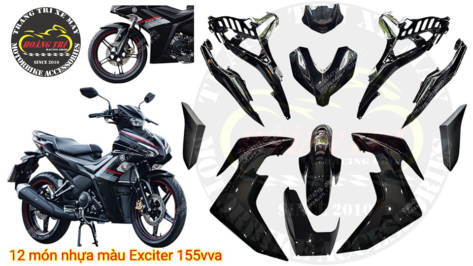 Dàn áo Exciter 155 màu đen bóng chính hãng